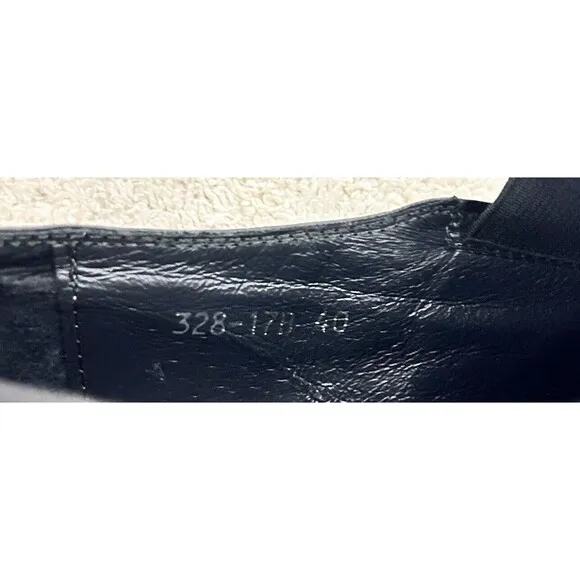 Martello Handmade Men's Size 40 US 9 Black Leather Luxury Slip On Dress Shoes