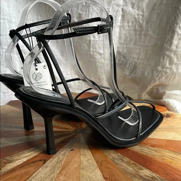 Massimo Dutti Black Strappy Heels with Stiletto