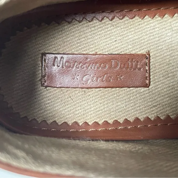 Massimo Dutti Girls’ Brown Leather Shoes with Removable Kiltie Tassle