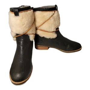 Matt Bernson Winter Lace Up Snow Booties/Size 9.5 Leather And Faux Fur Boots