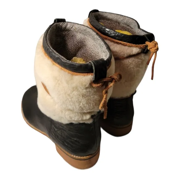 Matt Bernson Winter Lace Up Snow Booties/Size 9.5 Leather And Faux Fur Boots