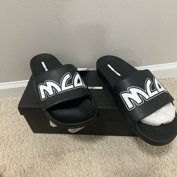 MCQ by Alexander McQueen Logo Slide Sandals