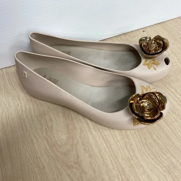 Melissa Disney Beauty and the Beast Rose Limited Edition Flats Shoes Womens 8