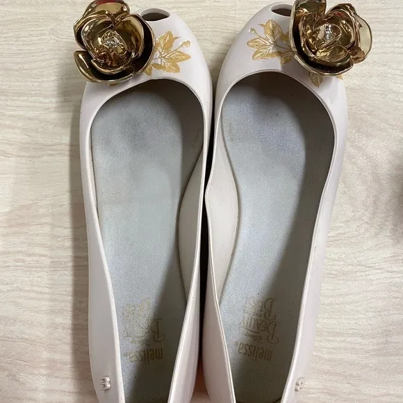 Melissa Disney Beauty and the Beast Rose Limited Edition Flats Shoes Womens 8