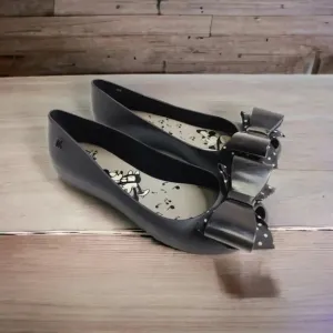 MELISSA Steamboat Willie Mickey Minnie Black Bow Flats Shoes Size 7