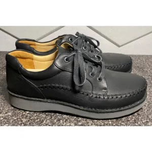 Mens 8 Samuel Hubbard Get-Up Lace-Up Black Leather Shoes Oxford Vibram Soles