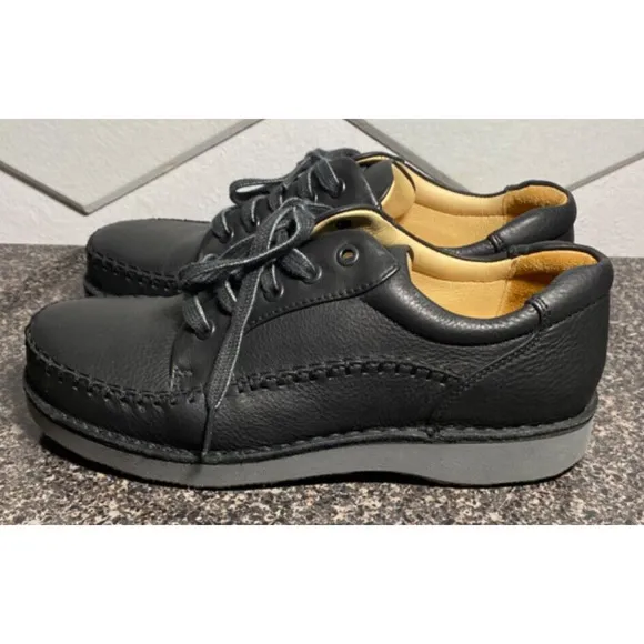 Mens 8 Samuel Hubbard Get-Up Lace-Up Black Leather Shoes Oxford Vibram Soles