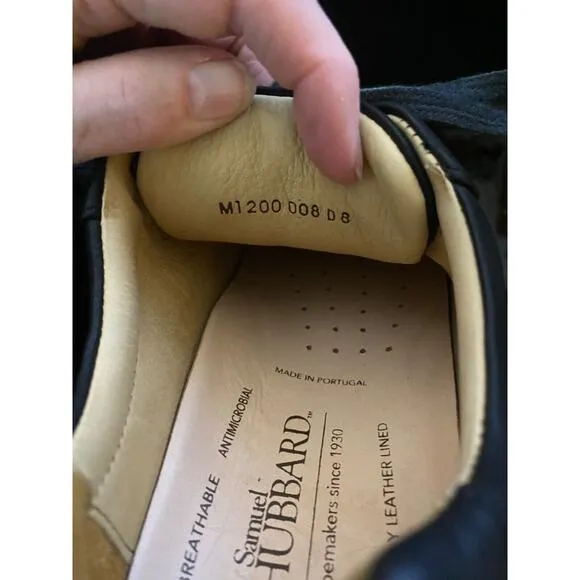 Mens 8 Samuel Hubbard Get-Up Lace-Up Black Leather Shoes Oxford Vibram Soles