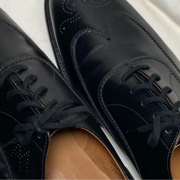 Men's Alan Mcafee Black Oxford Leather Dress Shoes. Made in England Size 13D