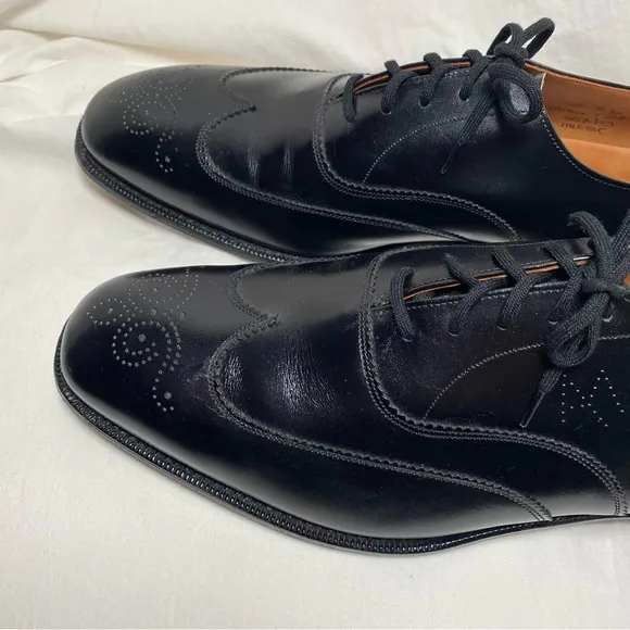 Men's Alan Mcafee Black Oxford Leather Dress Shoes. Made in England Size 13D