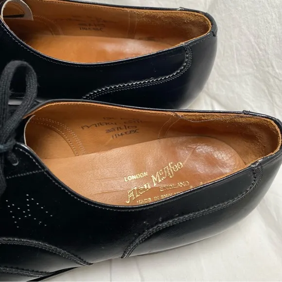 Men's Alan Mcafee Black Oxford Leather Dress Shoes. Made in England Size 13D