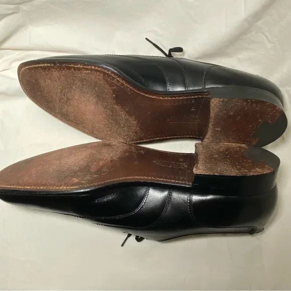 Men's Alan Mcafee Black Oxford Leather Dress Shoes. Made in England Size 13D