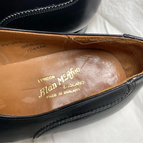 Men's Alan Mcafee Black Oxford Leather Dress Shoes. Made in England Size 13D