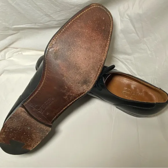 Men's Alan Mcafee Black Oxford Leather Dress Shoes. Made in England Size 13D