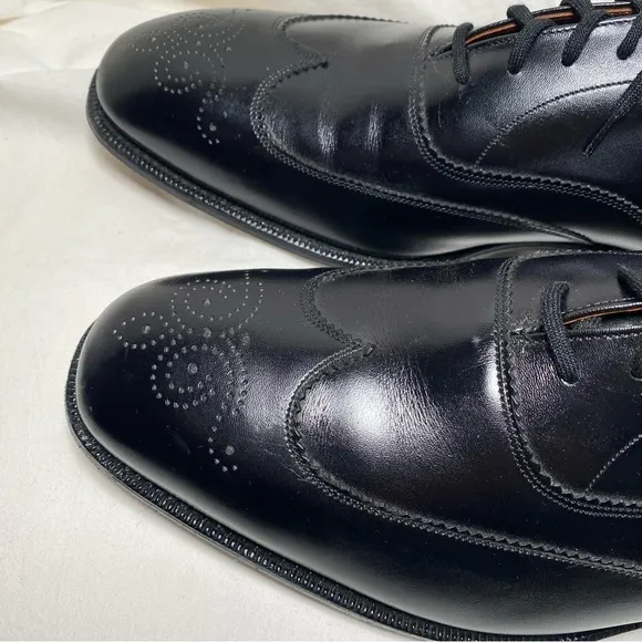 Men's Alan Mcafee Black Oxford Leather Dress Shoes. Made in England Size 13D