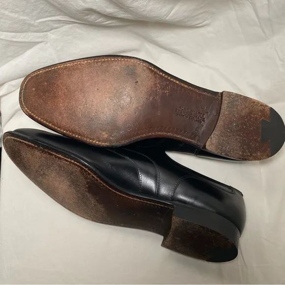 Men's Alan Mcafee Black Oxford Leather Dress Shoes. Made in England Size 13D
