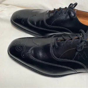 Men's Alan Mcafee Black Oxford Leather Dress Shoes. Made in England Size 13D