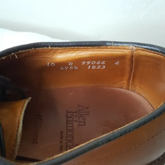 Mens Allen Edmonds Hillcrest Oxfords Dress Shoes Size 10 D Brown Leather