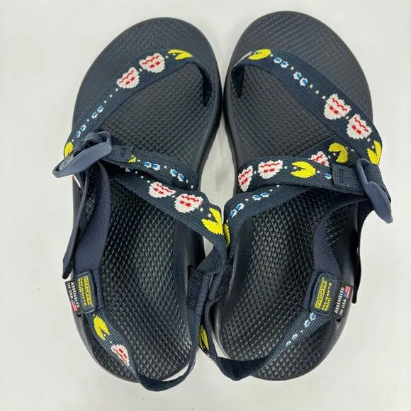 Men's Chaco Z1 Classic Sandals Pac-Man Scaredy Ghost Navy Size 9