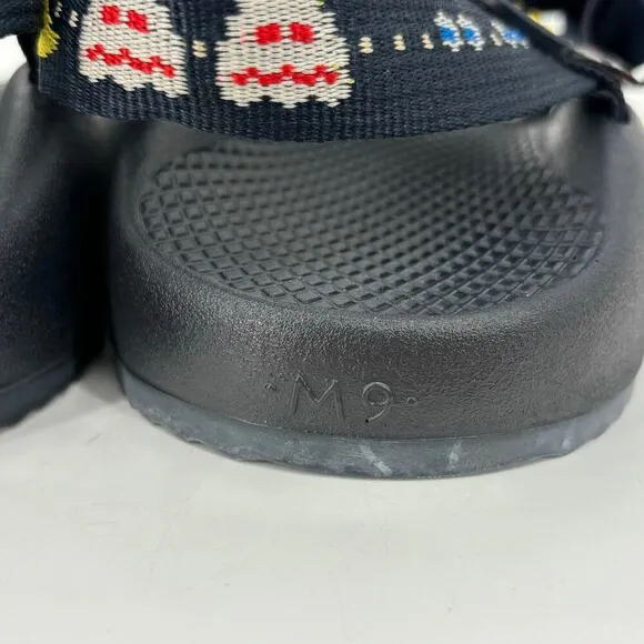 Men's Chaco Z1 Classic Sandals Pac-Man Scaredy Ghost Navy Size 9
