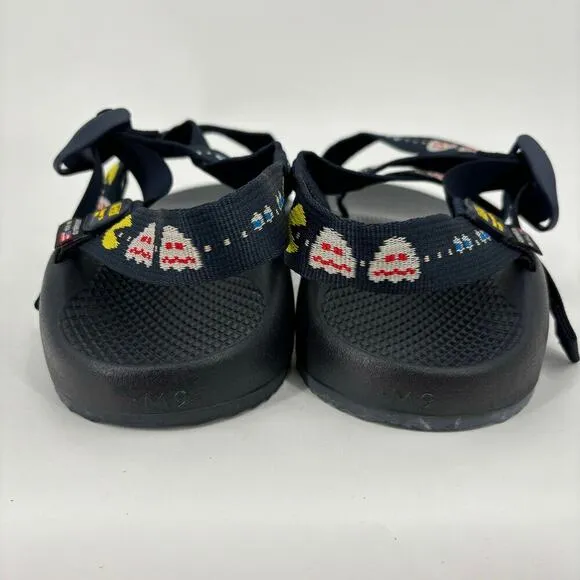 Men's Chaco Z1 Classic Sandals Pac-Man Scaredy Ghost Navy Size 9