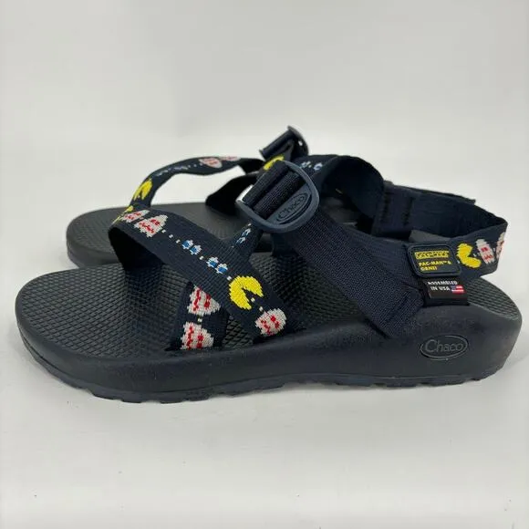 Men's Chaco Z1 Classic Sandals Pac-Man Scaredy Ghost Navy Size 9