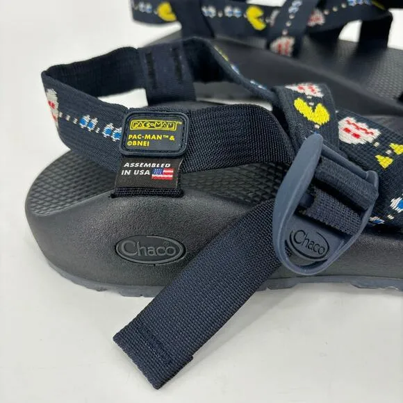 Men's Chaco Z1 Classic Sandals Pac-Man Scaredy Ghost Navy Size 9