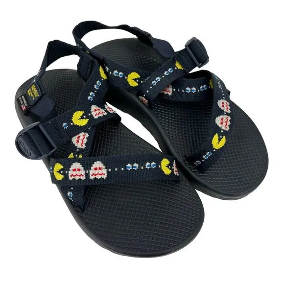 Men's Chaco Z1 Classic Sandals Pac-Man Scaredy Ghost Navy Size 9