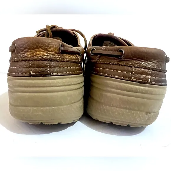 Mens Crocs Pit Crew Islander Boat Shoes Brown/Tan Size 12