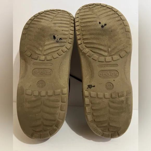 Mens Crocs Pit Crew Islander Boat Shoes Brown/Tan Size 12
