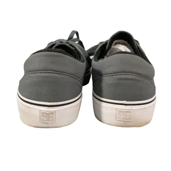 Men’s DC Dark Gray Lace Up Low Top Casual Skate Sneakers Shoes Size 14 M