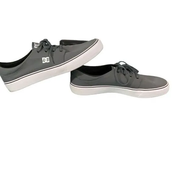 Men’s DC Dark Gray Lace Up Low Top Casual Skate Sneakers Shoes Size 14 M
