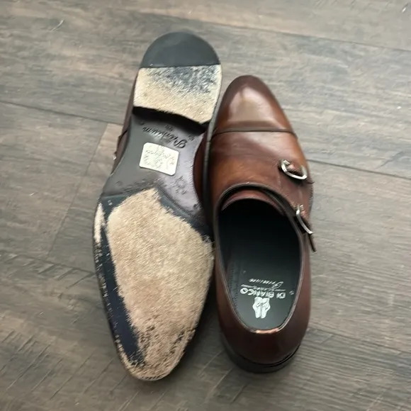Men’s di bianco leather Oxford monk strap shoes size 9.5