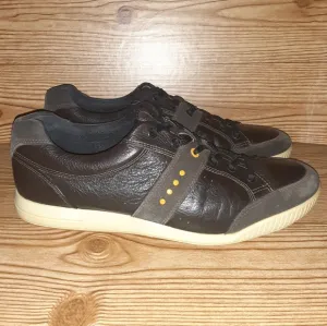 Mens' Ecco Street Premiere Spikeless Golf Shoes Brown Leather &amp; Suede Size 11.5