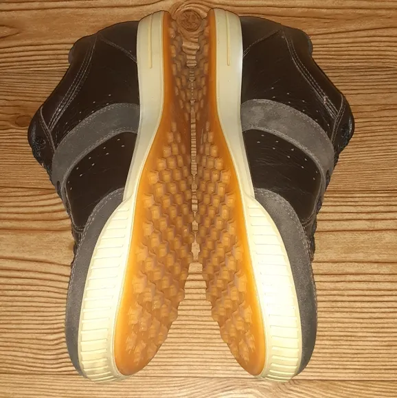 Mens' Ecco Street Premiere Spikeless Golf Shoes Brown Leather &amp; Suede Size 11.5