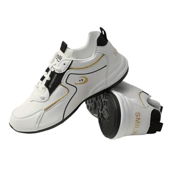 Men'S Fashion Sneakers, Round Toe Lace-Up Outdoor Shoes For Men