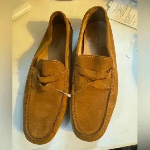 Men’s Jack Erwin size 10 tan suede Leather moccasin Slipper driving Shoes