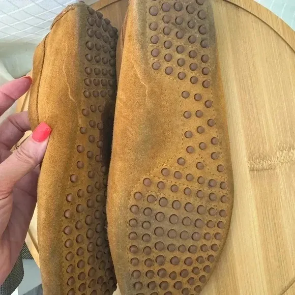 Men’s Jack Erwin size 10 tan suede Leather moccasin Slipper driving Shoes