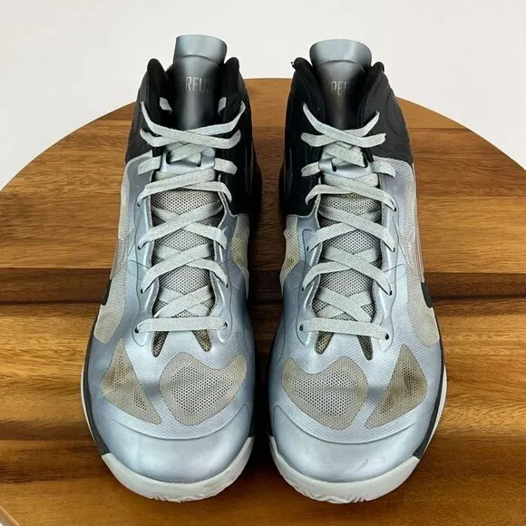 Mens Nike Zoom HyperFuse Gray‎ High Athletic Basketball Shoes Sneakers Size 12 M