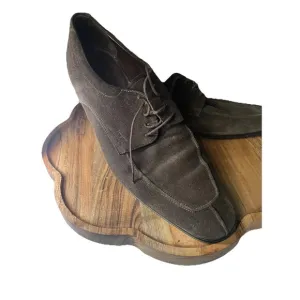 Mens Salvatore Ferragamo Suede Leather Oxford Shoes Size 11 Brown