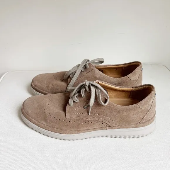 Mephisto air-jet obermaterial thibault taupe suede leather shoes size 9 1/2