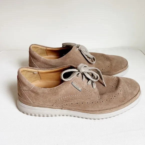 Mephisto air-jet obermaterial thibault taupe suede leather shoes size 9 1/2