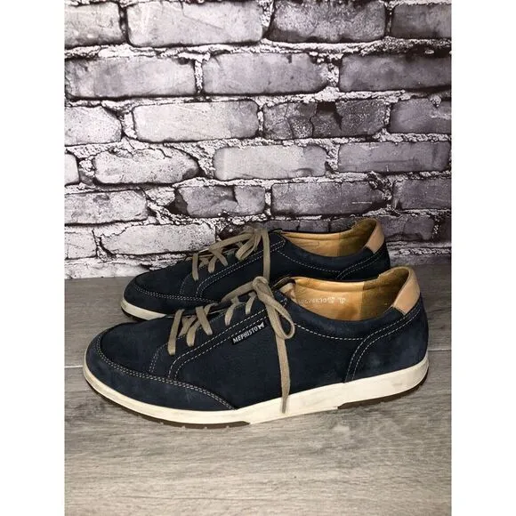 Mephisto Blue Suede Leather Lace Up Comfort Casual Shoes Men Sz 13M US/46EU
