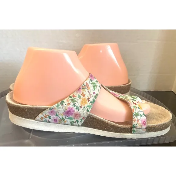 Mephisto Helen Brights White Floral Print  Sandals Women's Size EU41/US 11