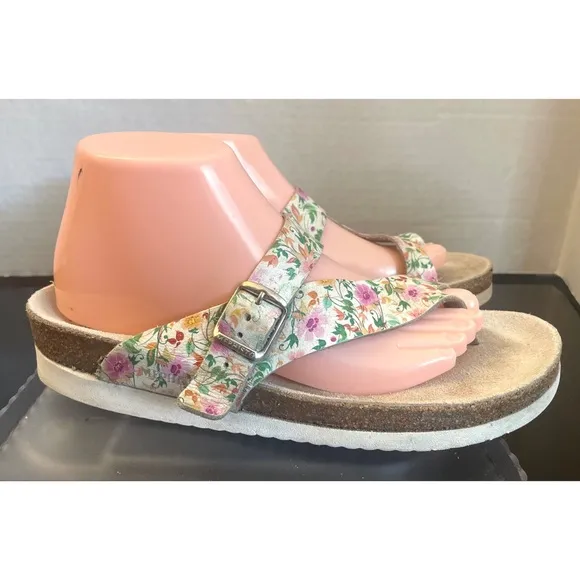 Mephisto Helen Brights White Floral Print  Sandals Women's Size EU41/US 11