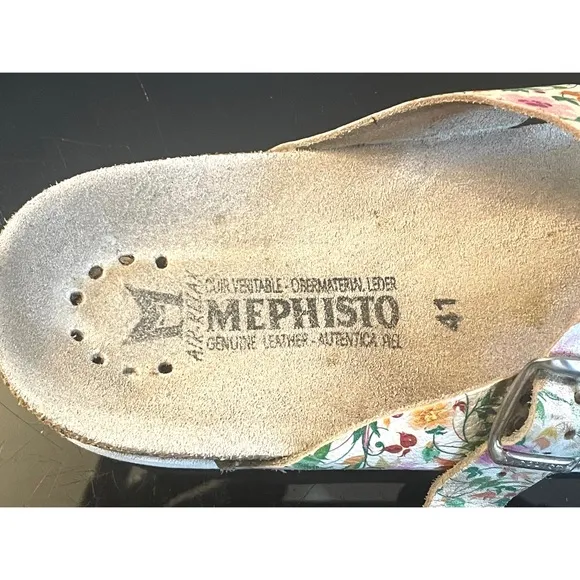 Mephisto Helen Brights White Floral Print  Sandals Women's Size EU41/US 11