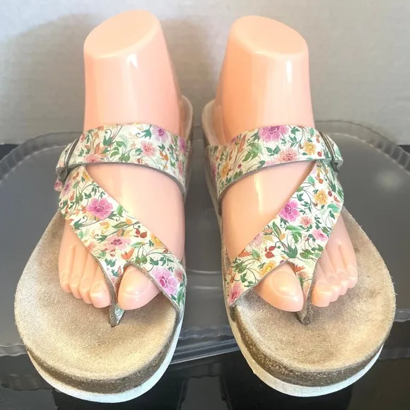 Mephisto Helen Brights White Floral Print  Sandals Women's Size EU41/US 11