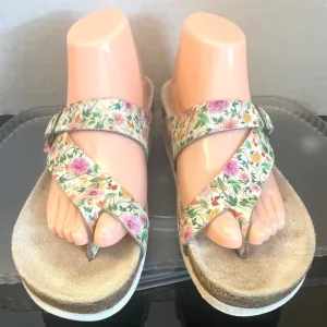 Mephisto Helen Brights White Floral Print  Sandals Women's Size EU41/US 11