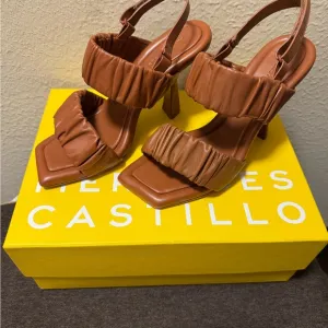 Mercedes Castillo Women's Brown Heeled Sandals, Size 8.5