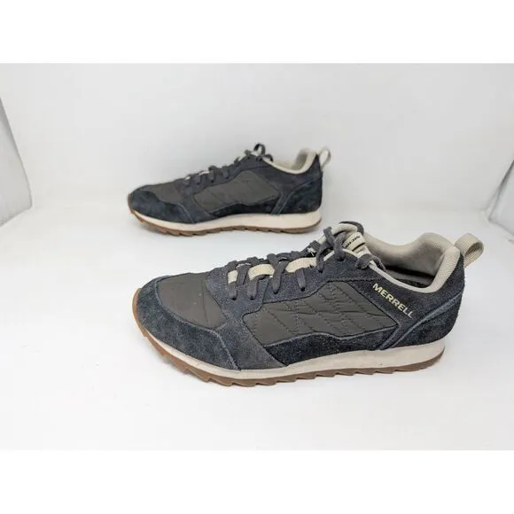 Merrell Alpine Sneaker Men's Size 8.5‎ Suede Leather Shoes Raven Black J004311